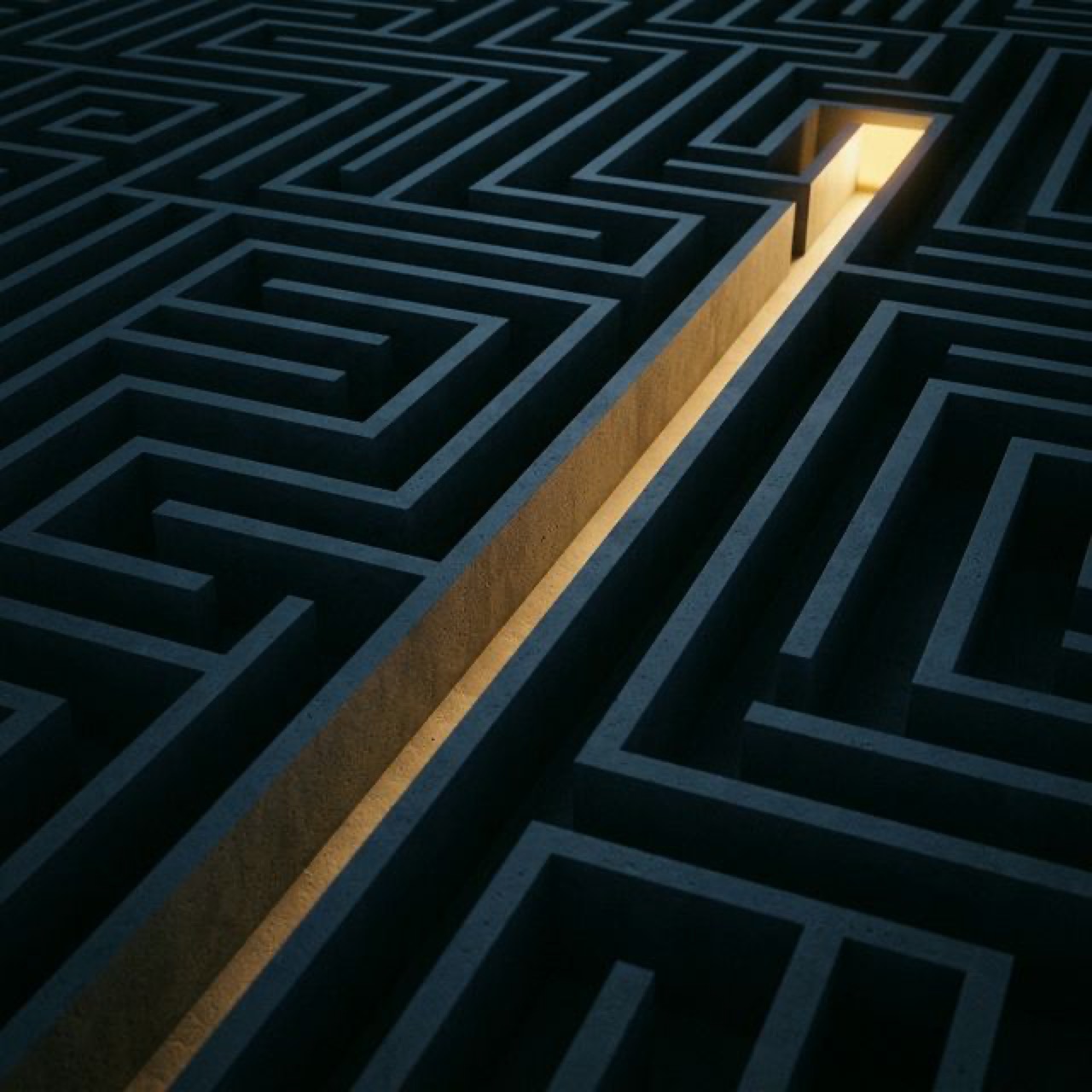 Winding pathway ending at DNA discovery