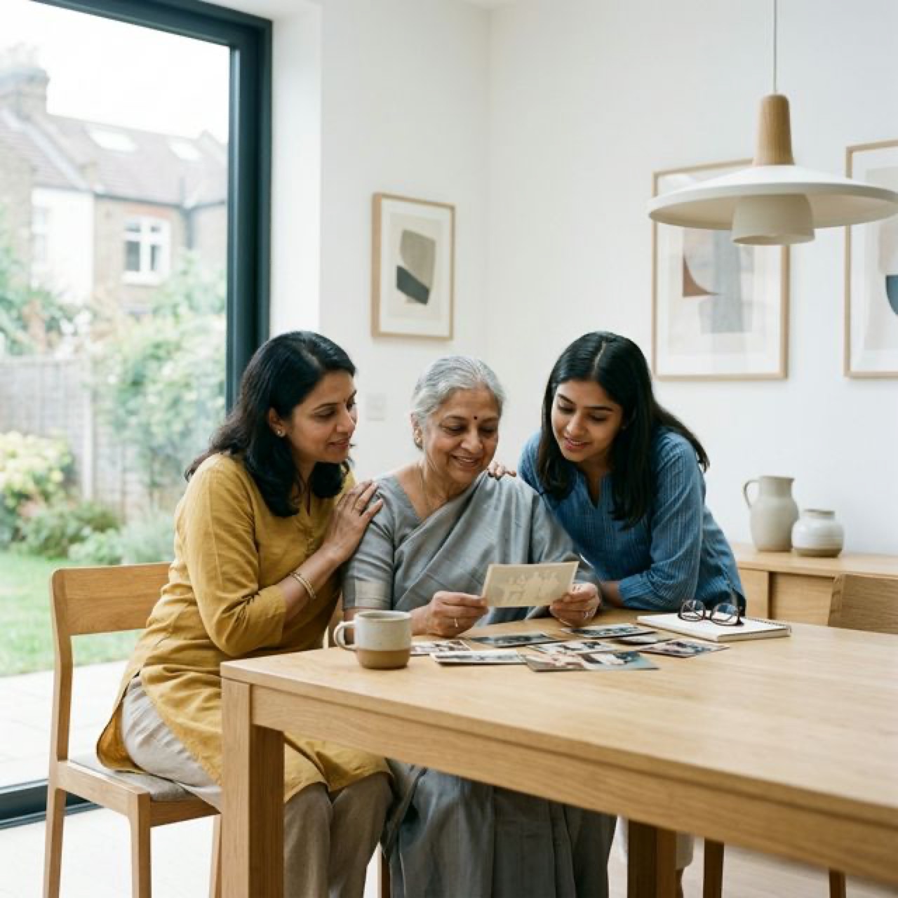 DNA family tree with highlighted hereditary variants